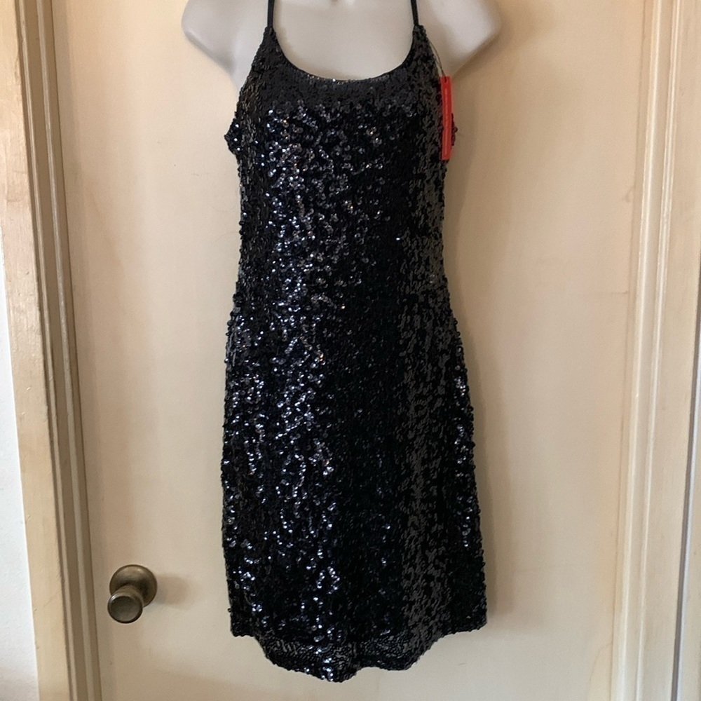 Kayamiya black sequined cocktail dress size S